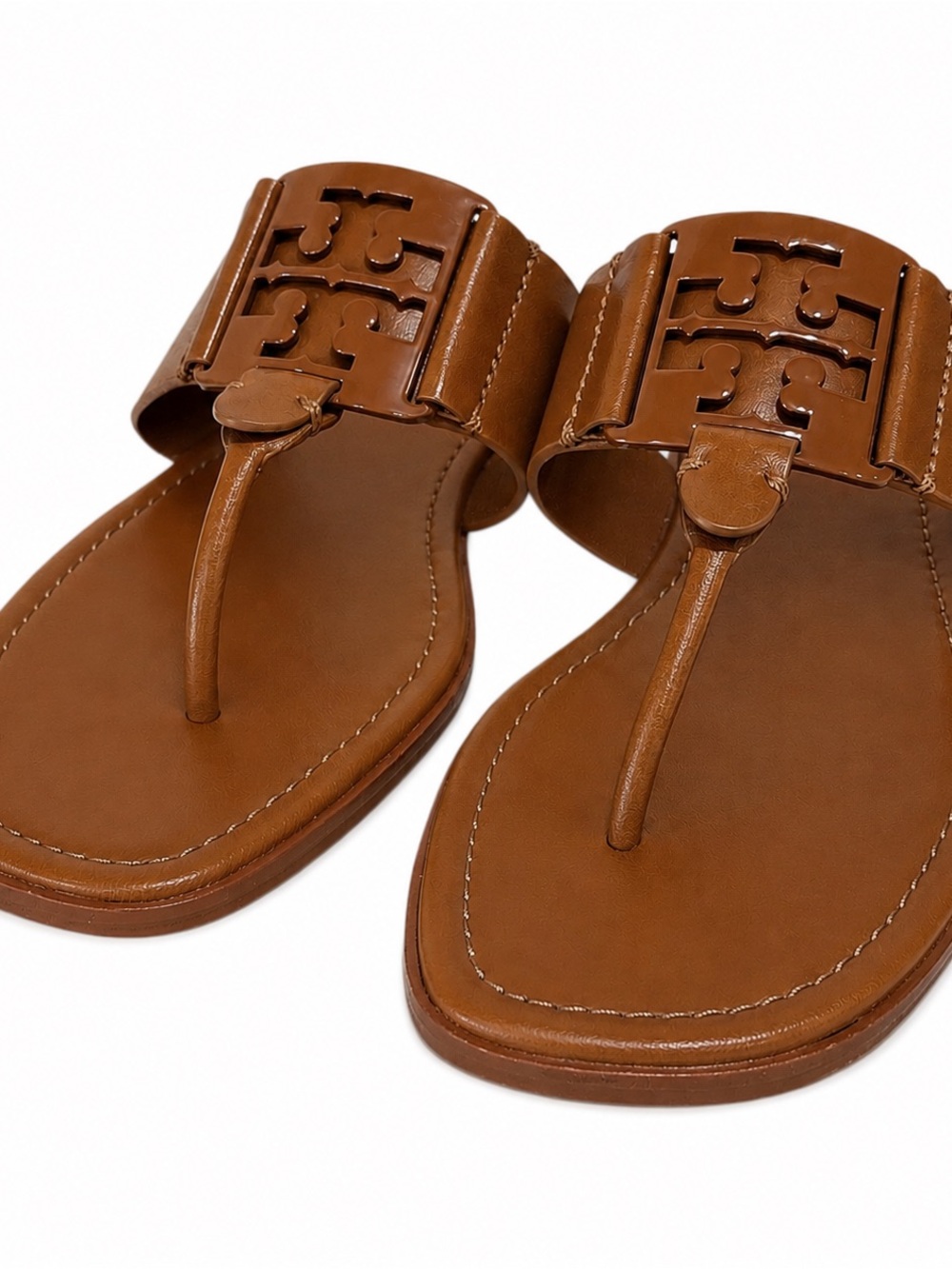 NEW Tory Burch Georgia Sandals Bourbon Calf Leather 157449 Size 8 - Picture 5 of 8